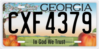 GA license plate CXF4379