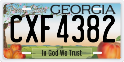 GA license plate CXF4382