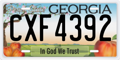 GA license plate CXF4392