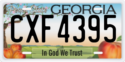 GA license plate CXF4395