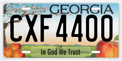 GA license plate CXF4400