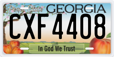 GA license plate CXF4408