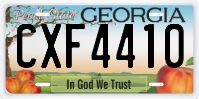GA license plate CXF4410