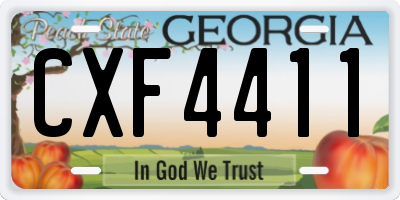 GA license plate CXF4411