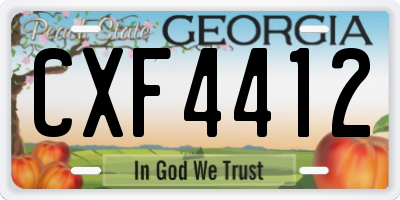 GA license plate CXF4412