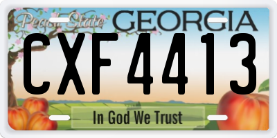GA license plate CXF4413