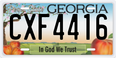 GA license plate CXF4416