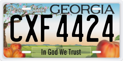 GA license plate CXF4424