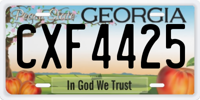 GA license plate CXF4425