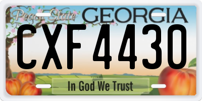 GA license plate CXF4430