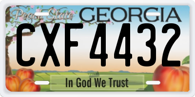 GA license plate CXF4432