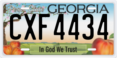 GA license plate CXF4434