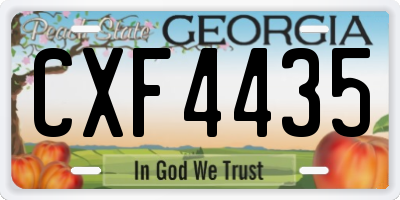 GA license plate CXF4435