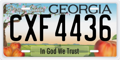 GA license plate CXF4436