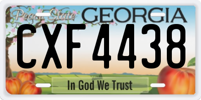 GA license plate CXF4438