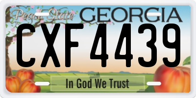 GA license plate CXF4439