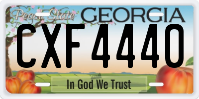 GA license plate CXF4440
