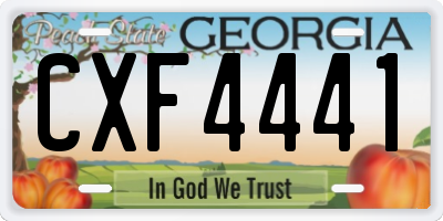 GA license plate CXF4441