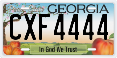 GA license plate CXF4444