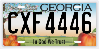 GA license plate CXF4446