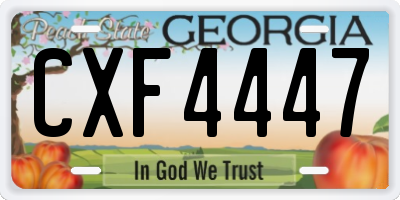GA license plate CXF4447