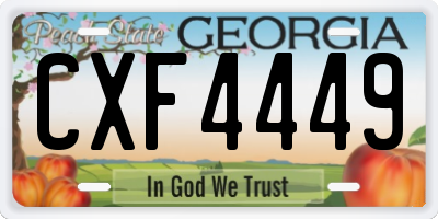 GA license plate CXF4449