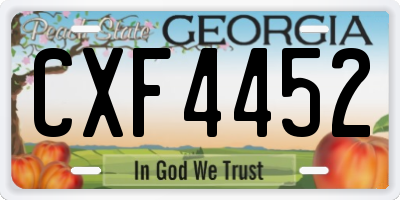 GA license plate CXF4452
