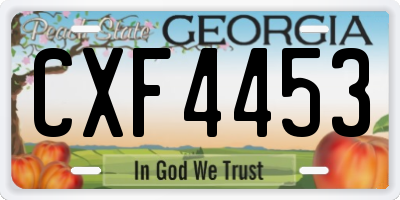 GA license plate CXF4453