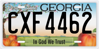 GA license plate CXF4462