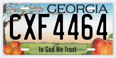 GA license plate CXF4464