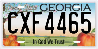GA license plate CXF4465