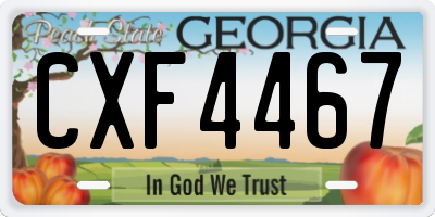 GA license plate CXF4467