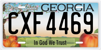 GA license plate CXF4469