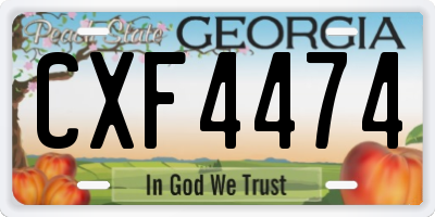 GA license plate CXF4474