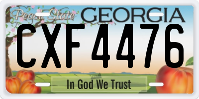 GA license plate CXF4476