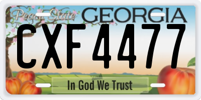 GA license plate CXF4477