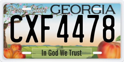 GA license plate CXF4478