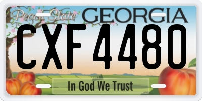 GA license plate CXF4480
