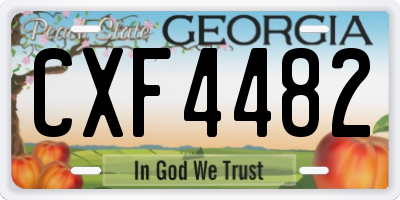 GA license plate CXF4482