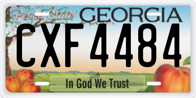 GA license plate CXF4484