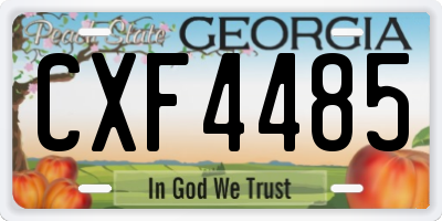 GA license plate CXF4485
