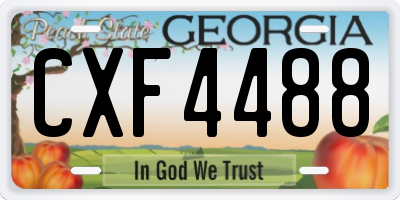 GA license plate CXF4488