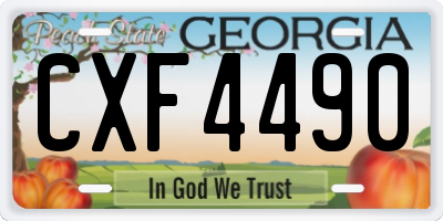 GA license plate CXF4490