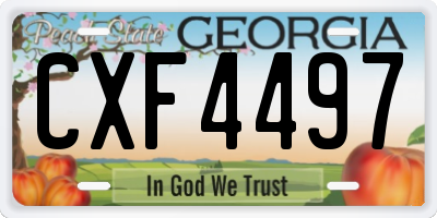 GA license plate CXF4497