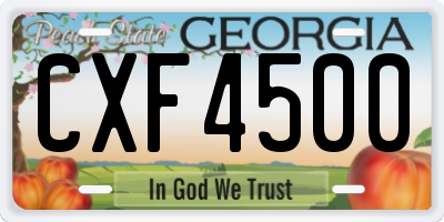 GA license plate CXF4500