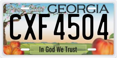 GA license plate CXF4504