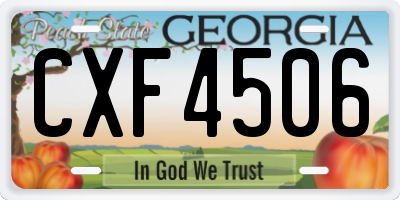 GA license plate CXF4506