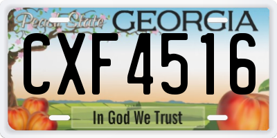 GA license plate CXF4516