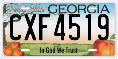 GA license plate CXF4519