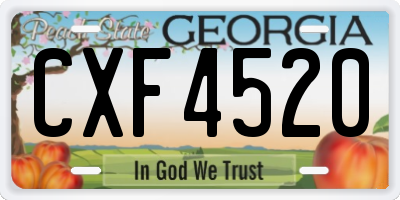 GA license plate CXF4520